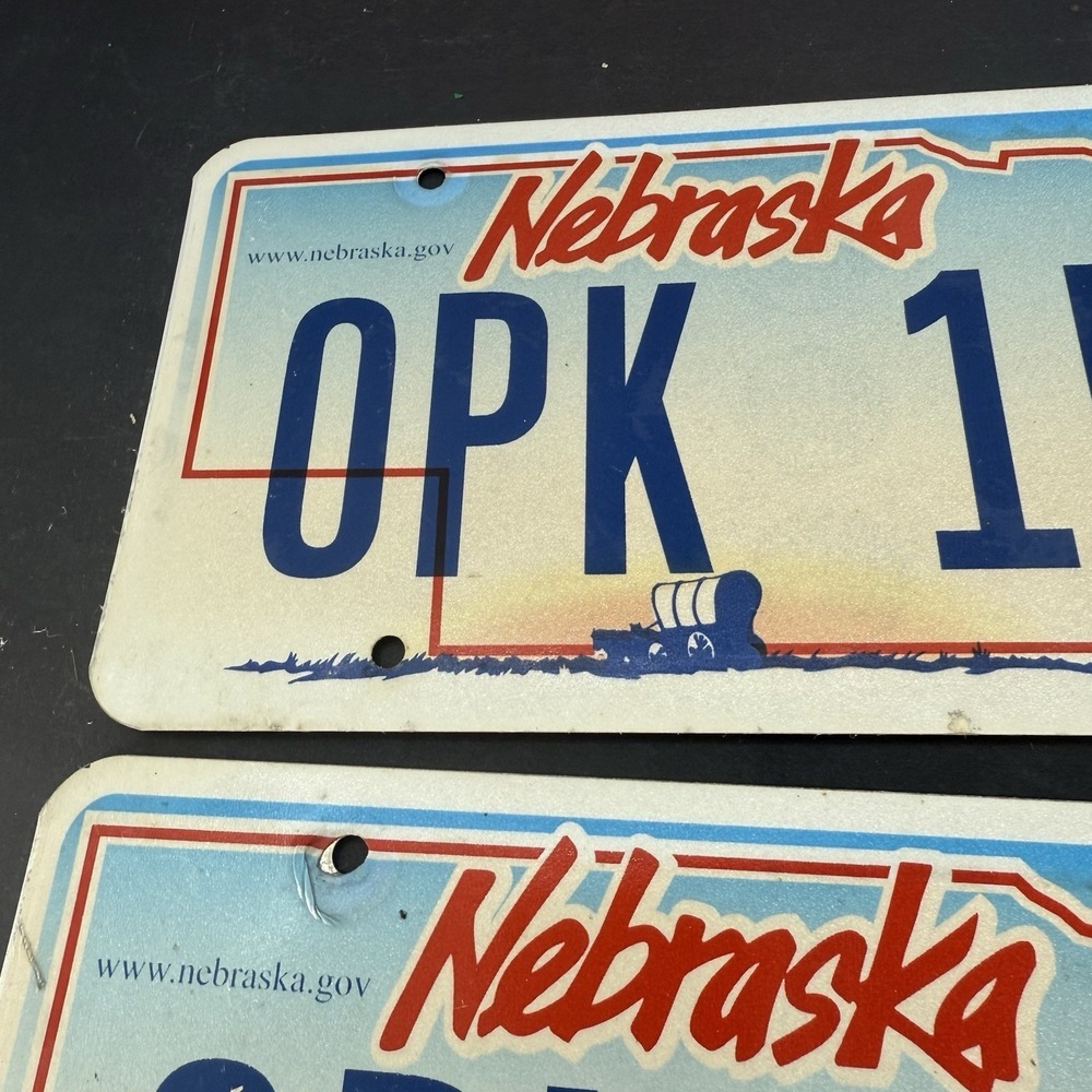 Pair Of 2011 Nebraska License Plate "0PK-153" Expired - Picture 5 of 7